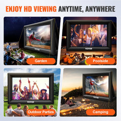 Inflatable Movie Screen 20FT （240inch）Inflatable Projector Screen for outside with 350W Air Blower Inflatable Screen Oxford Fabric Material Blow Up Screen for Outdoor Movie Supports Front/Rear Projection