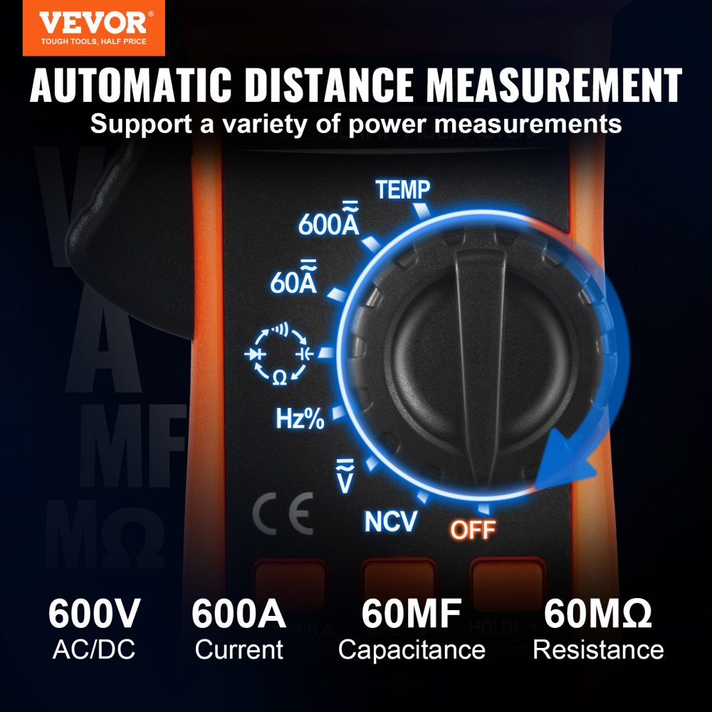 Digital Clamp Meter Multimeter True RMS AC DC Volt Amp NCV Measurement
