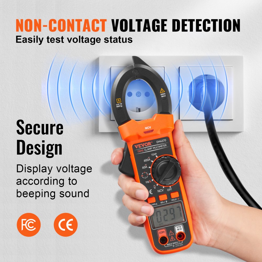 Digital Clamp Meter Multimeter True RMS AC DC Volt Amp NCV Measurement