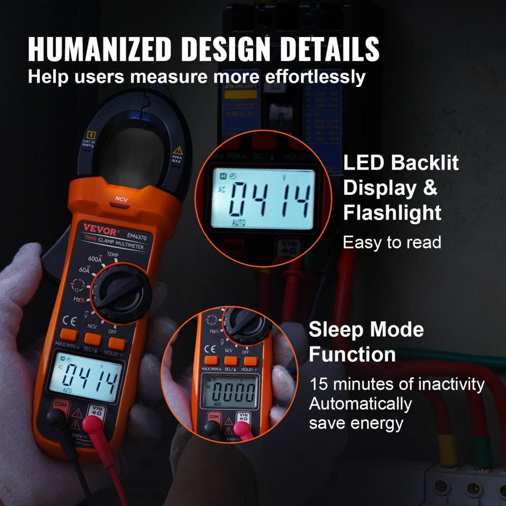 Digital Clamp Meter Multimeter True RMS AC DC Volt Amp NCV Measurement