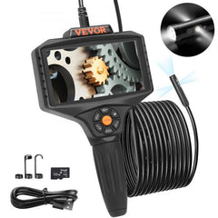 Triple Lens Borescope, 5" IPS Screen Inspection Camera with Lights, 8X Zoom 1080P HD Split Screen, 10 LED Lights Scope Endoscope Camera for Automotive, Plumbing(16.5FT Cable, 32GB Card)