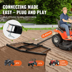 Bostome 66" tow behind driveway drag harrow made of durable Q235 steel for efficient grading.