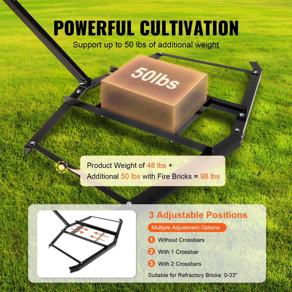 Bostome 66" tow behind driveway drag harrow made of durable Q235 steel for efficient grading.