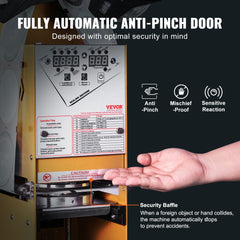 Fully Automatic Cup Sealing Machine, 500-650 Cups/H, Cup Sealer Machine for 180 mm Tall & 90/95 mm Cup, Electric Boba Tea Sealer with Digital Control LCD Panel for Bubble Milk Tea Coffee, Gold