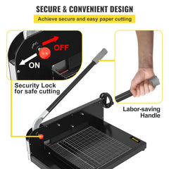Paper Cutter 12Inch A4 Commercial Heavy Duty Paper Cutter 300 Sheets 45HRC Hardness Stack Cutter Metal Base Desktop Stack Cutter for Home Office (A4)