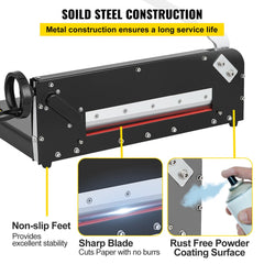 Paper Cutter 12Inch A4 Commercial Heavy Duty Paper Cutter 300 Sheets 45HRC Hardness Stack Cutter Metal Base Desktop Stack Cutter for Home Office (A4)