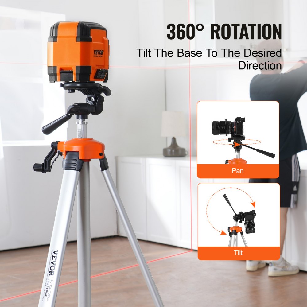 Laser Level Tripod ¼ x 20 Thread 27.36-68.11 inch Height Adjustment
