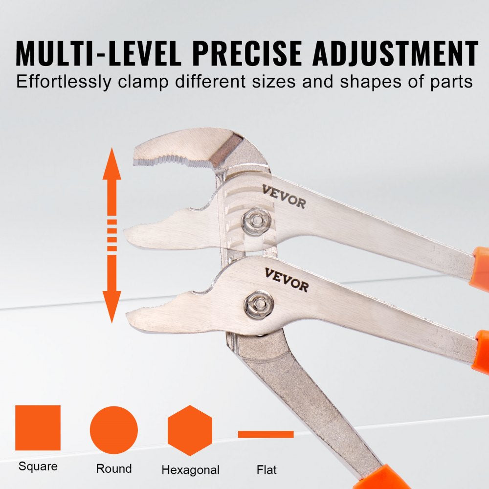 3-Piece Groove Joint Pliers Set, 12/10/8 inch, Heat-Treated High Carbon Steel Water Pump Pliers, Button Quick Adjustable Pliers for Home Repair, Gripping, Nuts, Bolts, Pipes, Fittings
