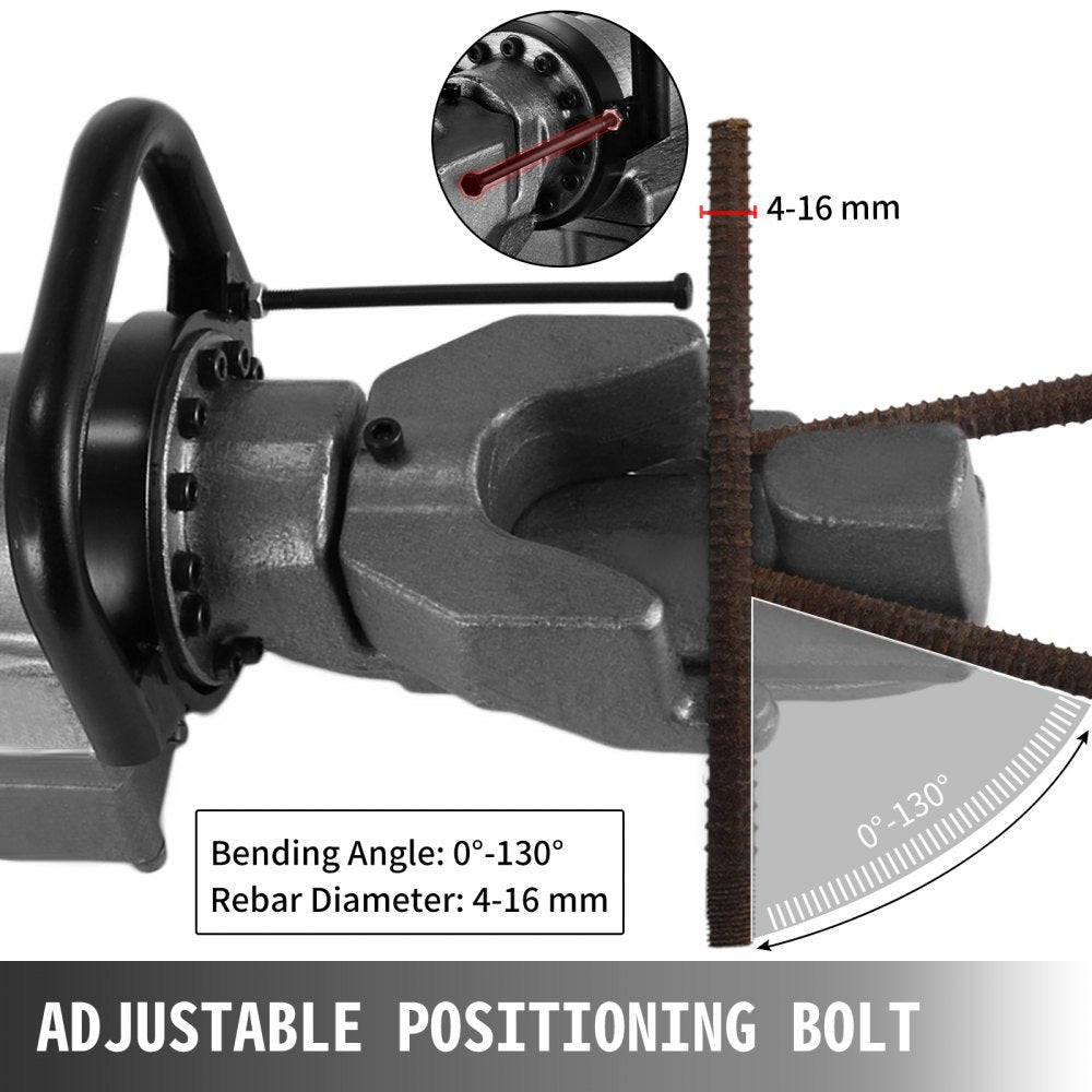 Bostome 900W Electric Rebar Bender with hydraulic mechanism for bending 5/8" rebar.