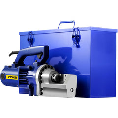Electric hydraulic rebar cutter with ergonomic handle and high-strength steel blades for precise cuts.
