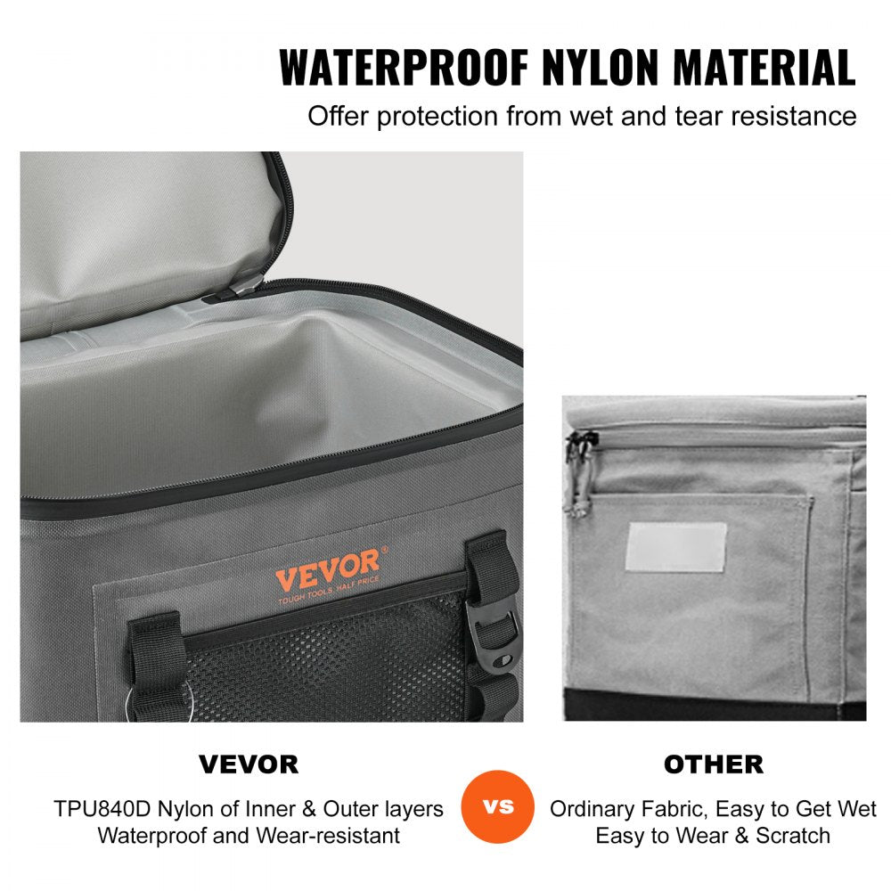 Soft Cooler Bag, 16 Cans Soft Sided Cooler Bag Leakproof with Zipper, Waterproof Soft Cooler Insulated Bag, Lightweight & Portable Collapsible Cooler for Beach, Hiking, Picnic, Camping, Travel