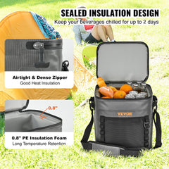 Soft Cooler Bag, 30 Cans Soft Sided Cooler Bag Leakproof with Zipper, Waterproof Soft Cooler Insulated Bag, Lightweight & Portable Collapsible Cooler for Beach, Hiking, Picnic, Camping, Travel