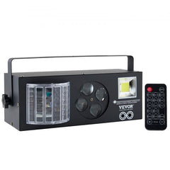 A compact 4-in-1 RGB stage light with strobe, pattern, and disco ball effects.