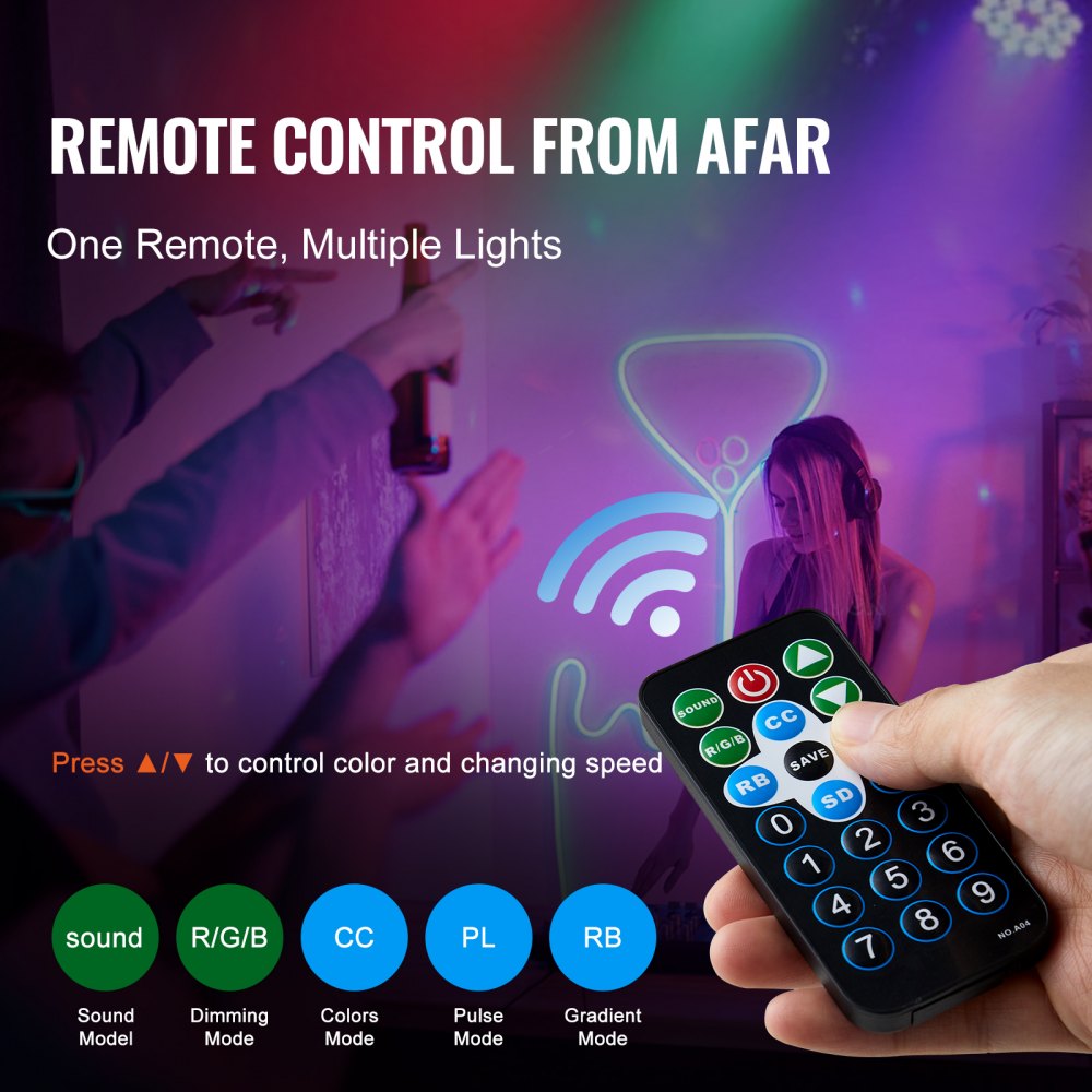 36LED RGB Stage Light PAR Light 7-Mode DMX Beam Disco Light Indoor 4-Pack