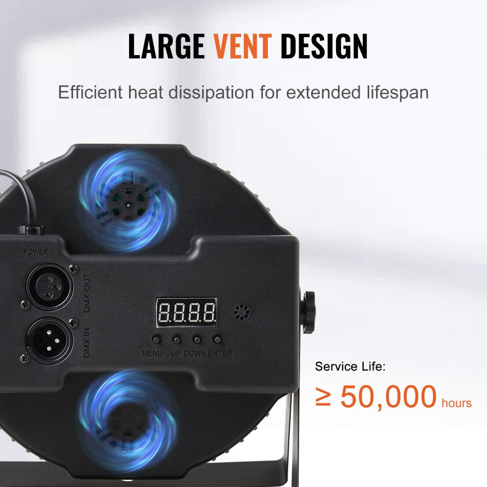 36LED RGB Stage Light PAR Light 7-Mode DMX Beam Disco Light Indoor 4-Pack