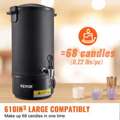 10 L Wax Melter for Candle Making, Extra Large Electric Wax Melting Pot, with Easy Pour Spout and 9-level Temp Control, Easy Clean for Candle Soap Cream Beauty Bulk Production Business or Home