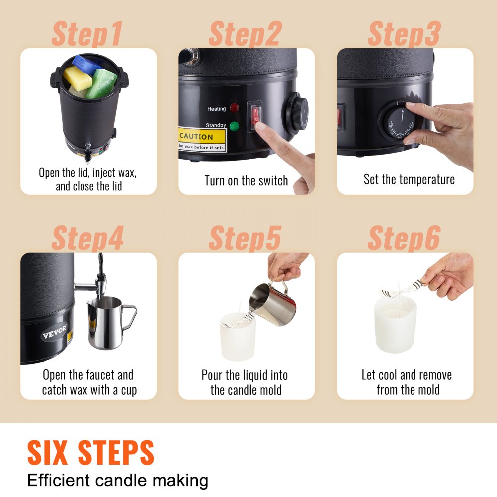 10 L Wax Melter for Candle Making, Extra Large Electric Wax Melting Pot, with Easy Pour Spout and 9-level Temp Control, Easy Clean for Candle Soap Cream Beauty Bulk Production Business or Home