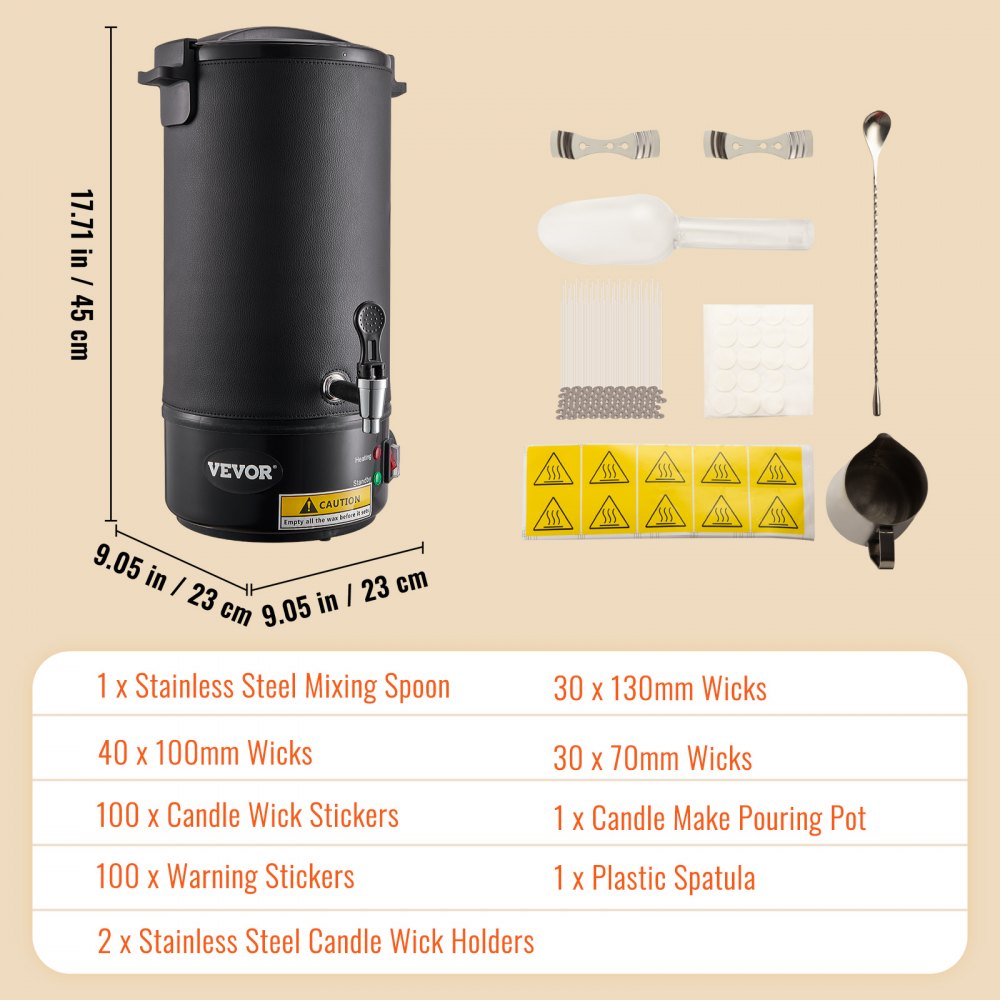 10 L Wax Melter for Candle Making, Extra Large Electric Wax Melting Pot, with Easy Pour Spout and 9-level Temp Control, Easy Clean for Candle Soap Cream Beauty Bulk Production Business or Home