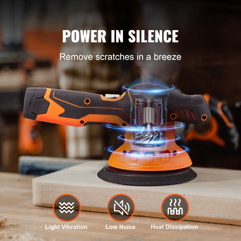 Car Polisher Buffer Cordless Dual Action Polishing Machine 6" 1PC Battery