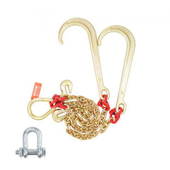 5/16" x 2` G80 Tow Chain J Hook V-Chain Bridle Grab Hook Wrecker 10800 lbs