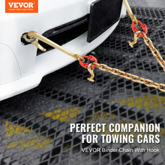 3/8"x2` G80 Tow Chain J Hook V-Chain Bridle Grab & T Hook Wrecker 15600lbs