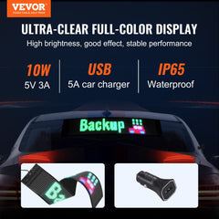 Programmable LED Sign, P6 Full Color LED Scrolling Panel, DIY Custom Text Animation Pattern Display Board, Bluetooth APP Control Message Shop Sign for Store Business Car Advertising, 27"x5"