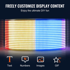 Programmable LED Sign, P6 Full Color LED Scrolling Panel, DIY Custom Text Animation Pattern Display Board, Bluetooth APP Control Message Shop Sign for Store Business Car Advertising, 27"x5"