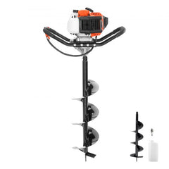 Post Hole Digger, 43cc 1250W Auger Post Hole digger, Gas Powered Earth Digger with 8" Earth Auger Drill Bit, 30 inch Long Alloy Steel Auger, for Farmland, Garden and Plant, EPA certification