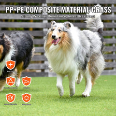 Artifical Grass Tiles Interlocking Turf Deck Set, 9 Pack - 12"x12", Synthetic Fake Grass Self-draining Mat Flooring Decor Pad, Perfect For Multi-Purpose Indoor Outdoor Entryway Scraper Dog Mats