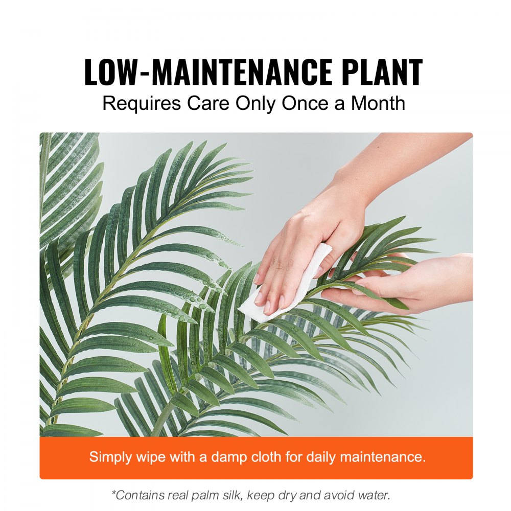 Artificial Palm Tree, 5 FT Tall Faux Plant, Secure PE Material & Anti-Tip Tilt Protection Low-Maintenance Plant, Lifelike Green Fake Tree for Home Office Warehouse Decor Indoor Outdoor