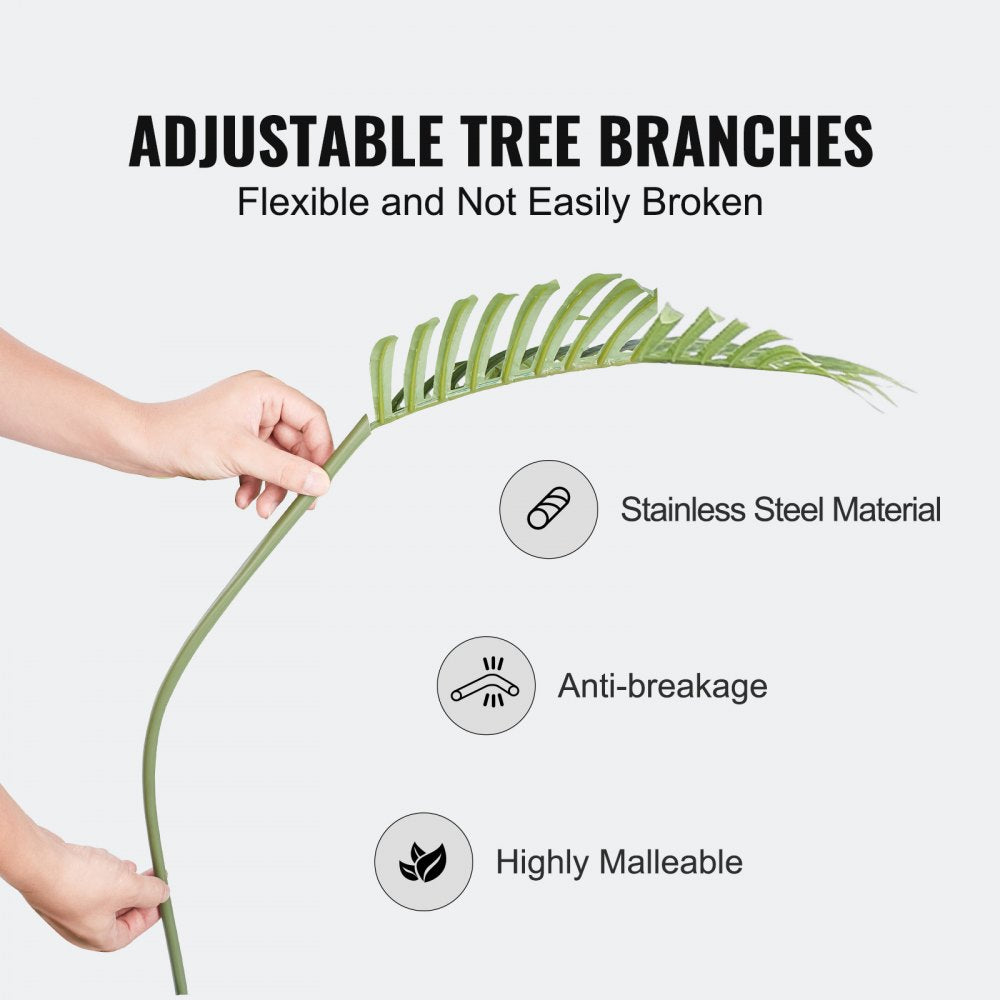 Artificial Gold Cane Palm Tree, 6.5 FT Tall Faux Plant, PE Material & Anti-Tip Tilt Protection Low-Maintenance Plant, Lifelike Green Fake Tree for Home Office Warehouse Decor Indoor Outdoor