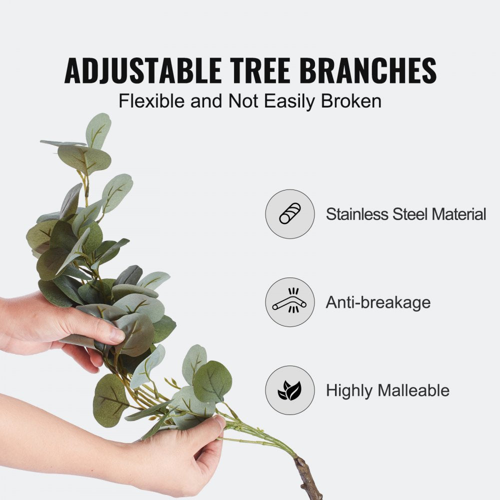 Artificial Eucalyptus Tree, 6 FT Tall Faux Plant, Secure PE Material & Anti-Tip Tilt Protection Low-Maintenance Plant, Lifelike Green Fake Potted Tree for Home Office Decor Indoor Outdoor