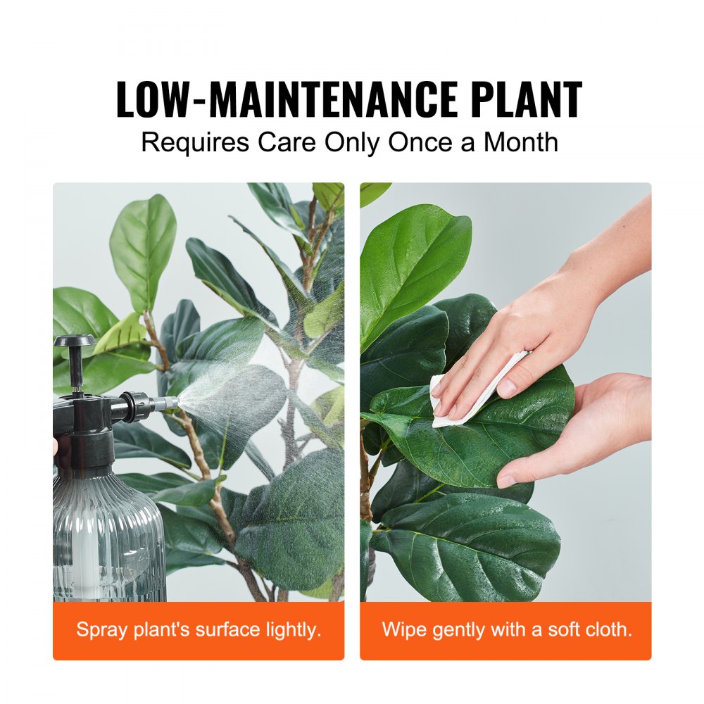 Artificial Fiddle Leaf Fig Tree, 6 FT, Secure PE Material & Anti-Tip Tilt Protection Low-Maintenance Faux Plant, Lifelike Green Fake Potted Tree for Home Office Warehouse Decor Indoor Outdoor