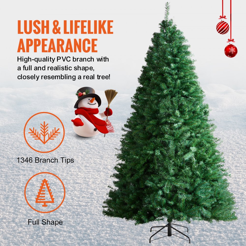 Christmas Tree 7.5ft Artificial Xmas Decor Tree with 1346 Branch Tips