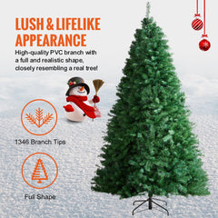 Christmas Tree 7.5ft Artificial Xmas Decor Tree with 1346 Branch Tips