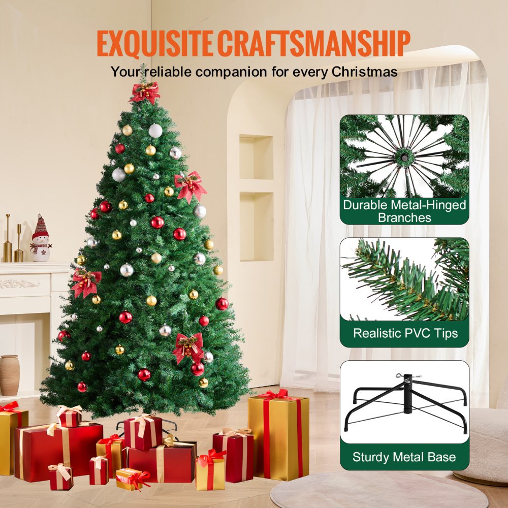 Christmas Tree 7.5ft Artificial Xmas Decor Tree with 1346 Branch Tips