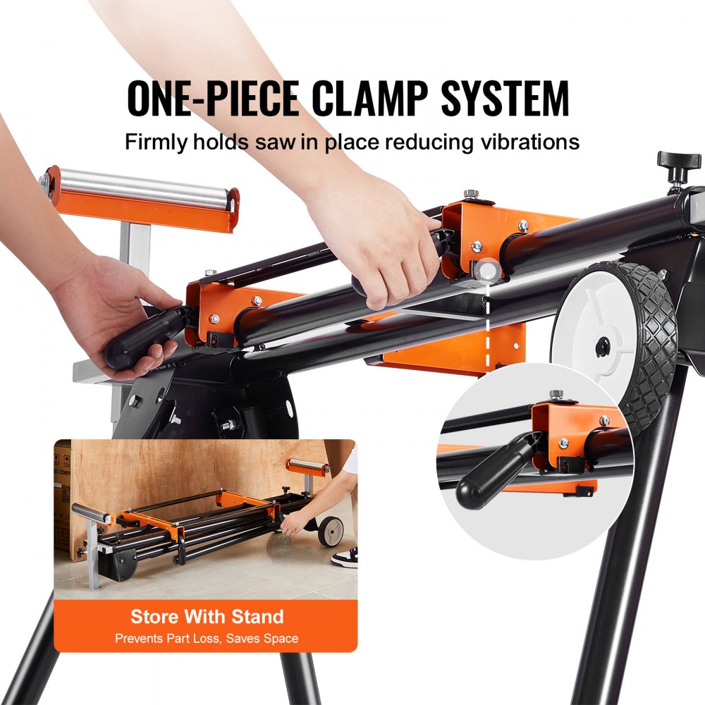 Miter Saw Stand 550lbs Load Capacity Steel Collapsible Stand for Miter Saw
