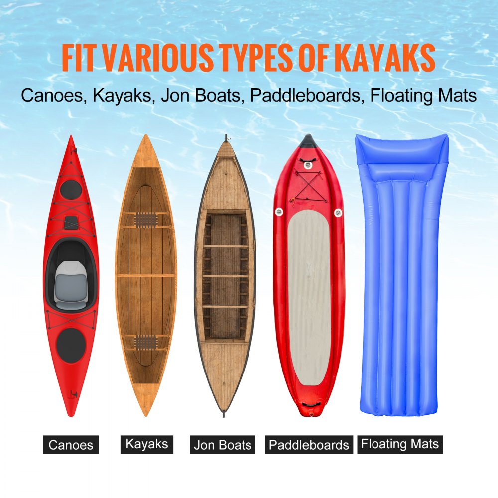 Heavy Duty Kayak Cart, 320lbs Load Capacity, Detachable Canoe Trolley Cart with 10`` Solid Tires, Adjustable Brackets & Nonslip Support Foot, for Kayaks Canoes Paddleboards Float Mats Jon Boats