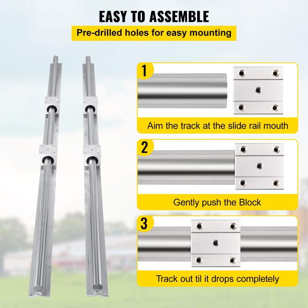 Linear Rail, Ballscrew x 3, RM1605-350mm 650mm 1050mm x 2 Linear Rail Support, 12 CNC Kit Linear Shaft Optical Axis