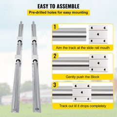 Linear Rail, Ballscrew x 3, RM1605-350mm 650mm 1050mm x 2 Linear Rail Support, 12 CNC Kit Linear Shaft Optical Axis