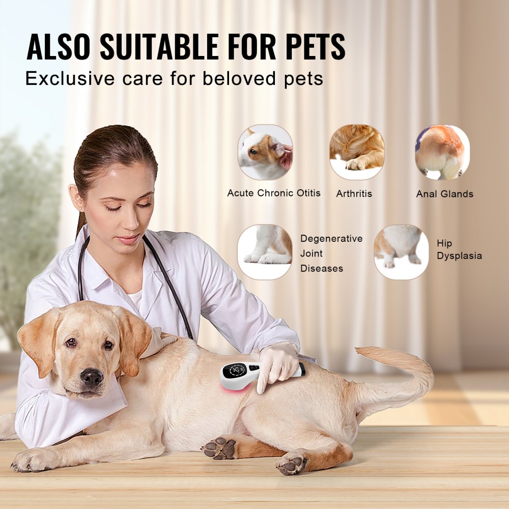 Red Light Therapy Device, Portable Red & Near Infrared Light Therapy for Body and Pets, Handheld Red Light Healing Device with LED Display for Muscle Pain Relief & Dogs, Cats (12*650nm + 4*808nm