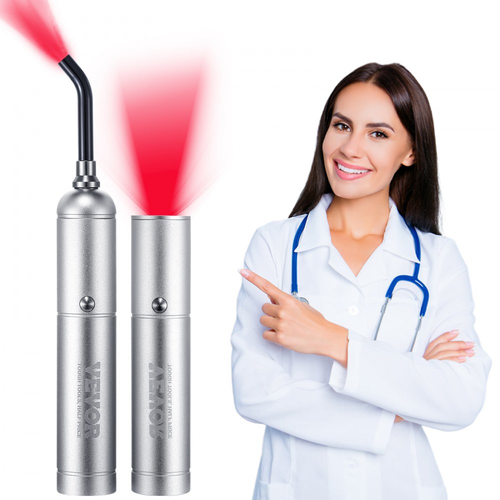 Red Light Therapy Device with Removable Tip, 2 in 1 Facial & Body Light Therapy Wand for Joint Mouth Nose Ear, Handheld Red Light Healing Therapy Torch & 5 Wavelength, Pulse Mode for Pain Relief