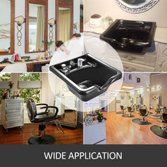 Shampoo Bowl Sink Black ABS Plastic Salon and Spa Hair Sink Beauty Salon Equipment for Hair Stylists