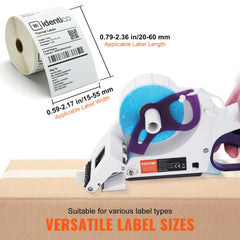 Manual Label Applicator, 0.59-2.17 inches Label Width, 0.79-2.36 inches Label Length, Portable Hand-Held Labeling Machine with Label Roll and TPR Roller for Round Bottles, Boxes, Fruits Labeling