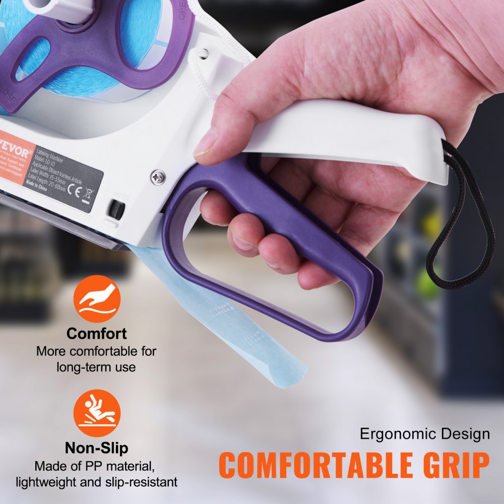 Manual Label Applicator, 0.59-2.17 inches Label Width, 0.79-2.36 inches Label Length, Portable Hand-Held Labeling Machine with Label Roll and TPR Roller for Round Bottles, Boxes, Fruits Labeling