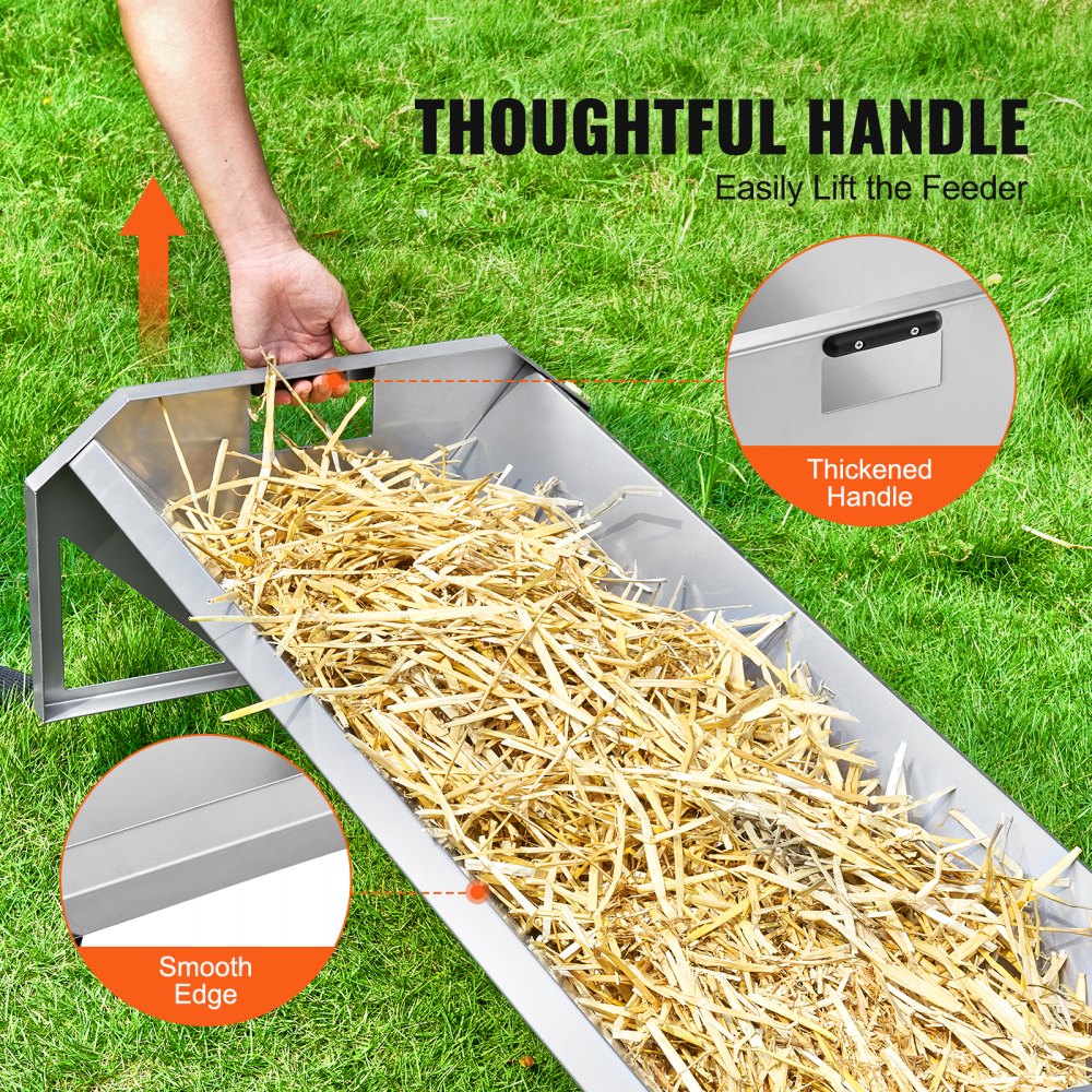 Livestock Feeding Trough 22 Gallon Capacity 45" Goat Feeder for 10 Sheep