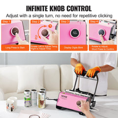 Pink Bostome mug heat press machine for sublimation tumblers, adjustable for 11-30oz cups.