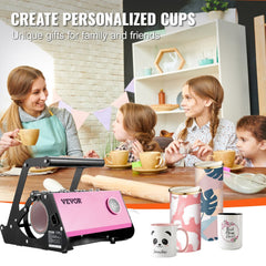 Pink Bostome mug heat press machine for sublimation tumblers, suitable for 11-30oz sizes.