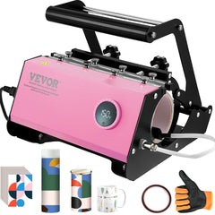 Pink Bostome mug heat press machine for sublimation tumblers, adjustable for 11-30oz cups.