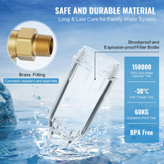 Spin Down Filter, 40 Micron Whole House Sediment Filter for Well Water, 3/4" MNPT, 4 T/H High Flow Rate, for Whole House Water Filtration Systems, Well Water Sediment Filter